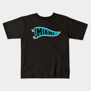 Miami Pennant - Black Kids T-Shirt